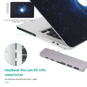 7in1 USB Dual Type-C Hub to Adapter 4K For MacBook Pro Thunderbolt 3 port USB-C