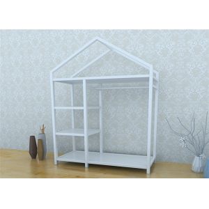European Style Metal Display Racks And Stands White Garment Frame House Like