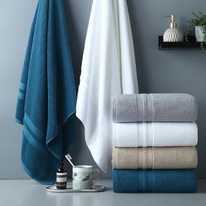 Thickened Striped Pattern Hotel Towel Set Made of Pure Cotton Fabric for Luxury