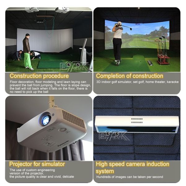 Indoor Sport Golf Simulator Interactive Projection Screen Smart Golf By Projection