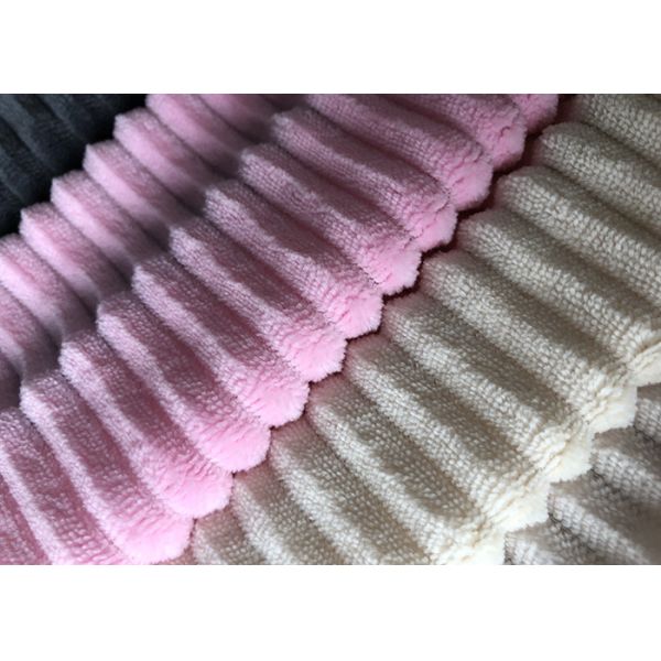 Buy Stripe Pattern 2mm Minky Plush Fabric Making Soft Toys at wholesale prices
