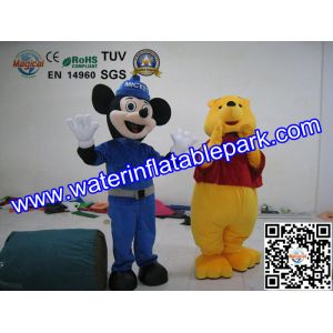 Plush Advertising Mascot Costume , Mickey And Winnie Mascot