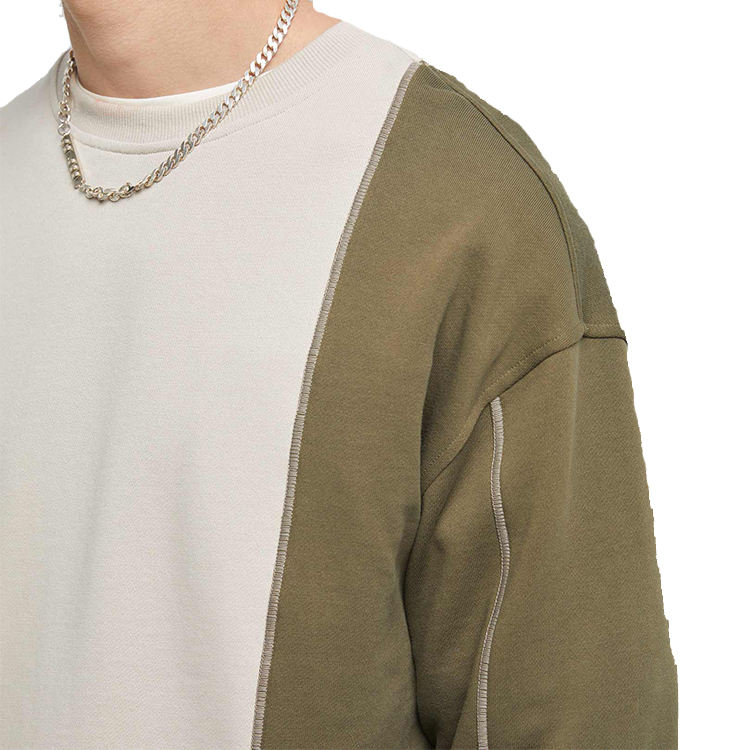 Round Neck Mens Embroidered Sweatshirt Thermal Lining And Soft Fleece Fabric