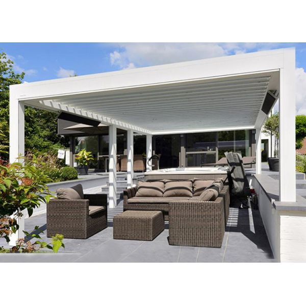 Buy PVDF Coating Fully Automatic Waterproof Aluminum Louvered Pergola at wholesale prices