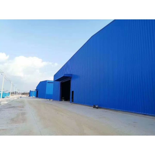 Buy Environment Friendly Poultry Farm Structure With Blue Steel Claddings at wholesale prices