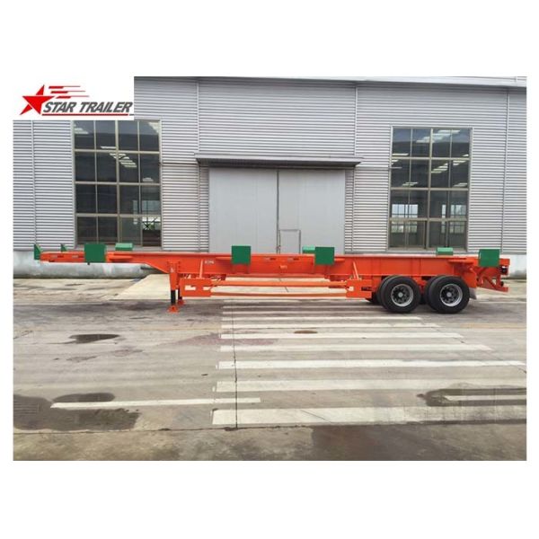 Buy Port Transportation 20ft Container Trailer With Steel Leaf Spring Suspension at wholesale prices