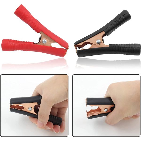 ISO9001 Rubber Alligator Battery Clamps , 600V Crocodile Battery Clips