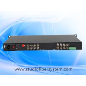 16CH TVI fiber converter in 1U rack mount chassis for 5MP/4mp/3mp/2mp/1mp CCTV