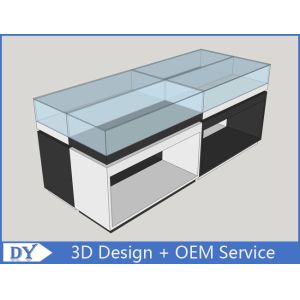 Modern Matte White Round Jewelry Showcase With Locks / Led Lights