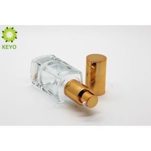 Customized Clear Glass Foundation Bottle Square Shape Capacity 30ml