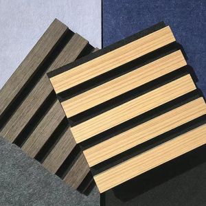 China Soundproof MDF Akupanel Wood Slatted Wall Acoustic Felt Panels on sale