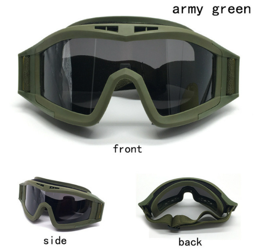 Full Face Tactical Military Goggles TPU Windproof Reticular Construction Breathable