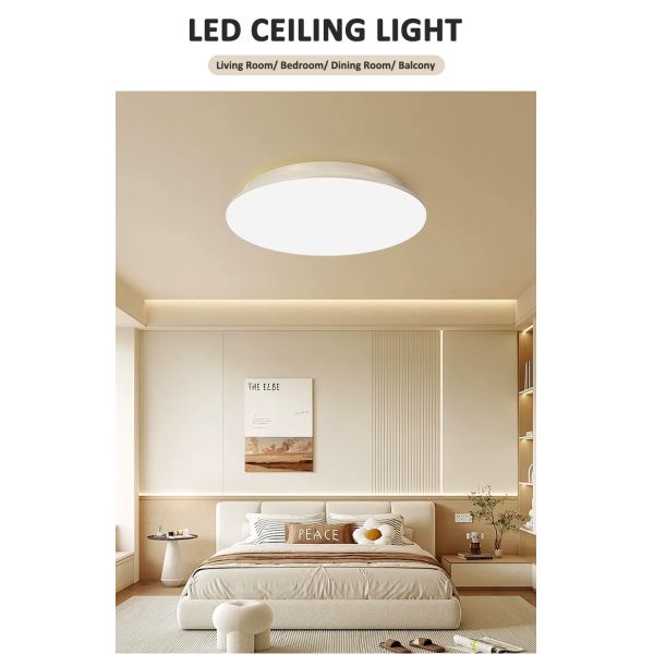 Multiple ceiling lights installed in commercial space