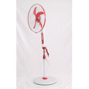 Red 18 '' Remote Control Solar Stand Fan with 12pcs LED