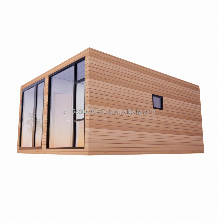 Prefabricated Wooden Glass Sunlight House Container House with Customized Color and Wall 50/75/100mm Wave Sandwich Panel