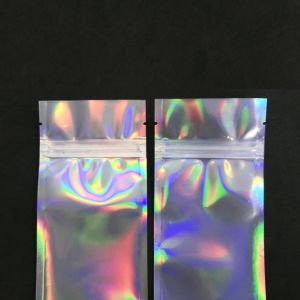 Makeup Brush Resealable Hologram Laser Transparent Plastic Zipper Bag