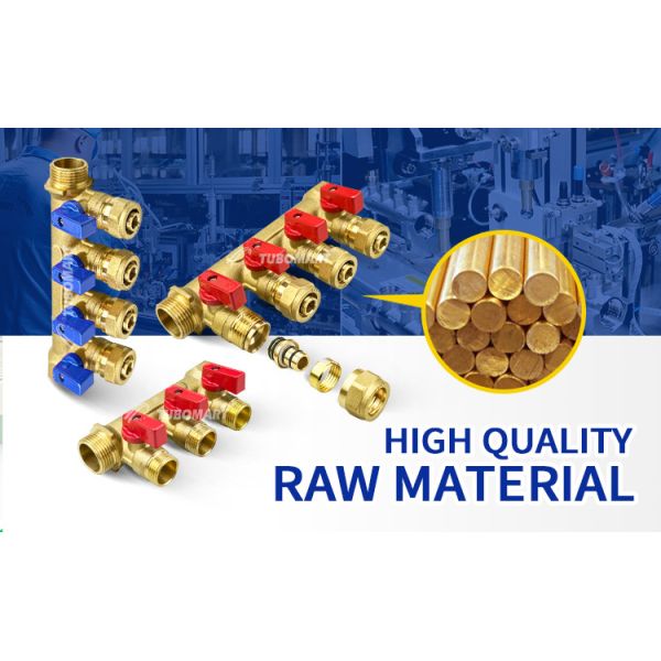 3 - 12 Outlets Brass Pex Manifold 1/2 Inch 150 Psi Pex Pipe Manifold System