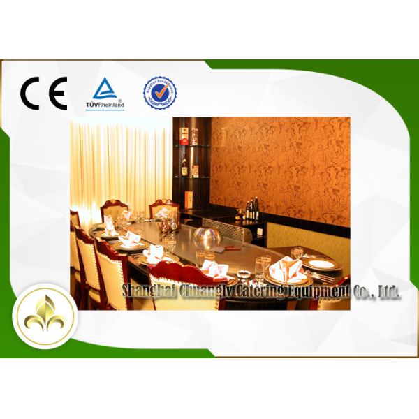 10 Seat Oval Indoor Teppanyaki Grill Table Japanese Griddle Basic Configuration