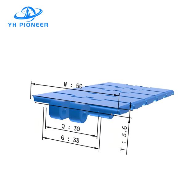 Low - Maintenance Single Hinge Chain - 810 with High - Friction Rubber Strips for Gentle Material Handling