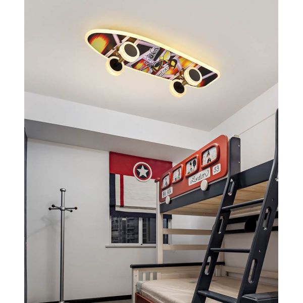 Nordic Bedroom Children'S Room Ceiling Light Cartoon Eye Protection Scooter Lamps