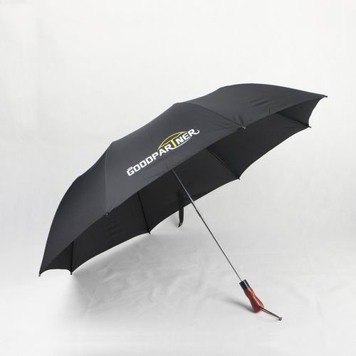 Buy Unisex Pongee 2  Foldable Golf Umbrella Strong Windproof With Dark Wood Handle at wholesale prices