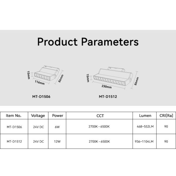 Rotatable Angle Led Magnetic Track Light 6W UGR 10 Modern Magnetic Track Lighting