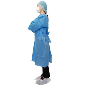 China S M L XL XXL Sterile Surgical Gown Reinforced Long Sleeve Round Neck on sale