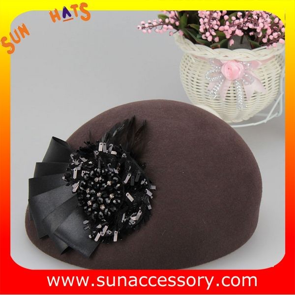Hot sale Fashion 100% Australia wool felt ladies beret hats ,Red beret hats with adjustable band