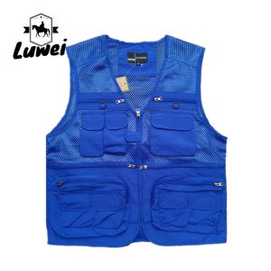 Summer Designer Casual Biker Multi-pocket Mesh Utility Breathable Sleeveless
