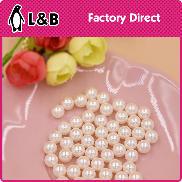 without hole round pearl ABS pearl button with nail for garment accessories