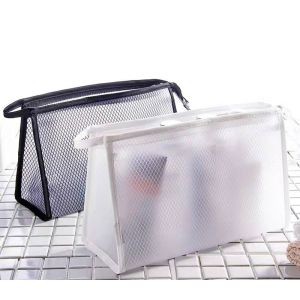 Women Transparent Cosmetic Bag with zipper EVA PVC OPP Material