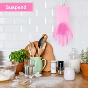 Kitchen Silicone Dishwashing Gloves Reusable Heat Resistant Customized