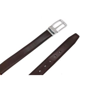 3.5cm Width Zinc Alloy Buckle Mens Brown Leather Dress Belt Standard Size