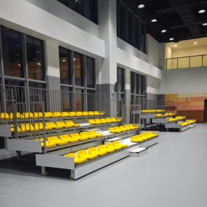 Steel Frame Retractable Bleacher Seating System with 900mm Stair Width