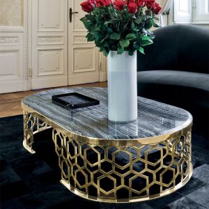 60cm Italian Style Coffee Table 0.65m Titanium Steel Frame