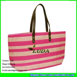Quality LUDA 2015 summer colorful handbag tote bag paper straw beach bag with zipper for sale
