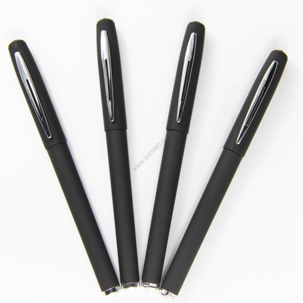 Buy black office writing gel ink pen,rubberized writing pen at wholesale prices