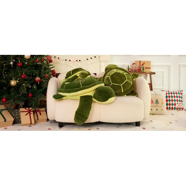 MorisMos 18-Inch Giant Green Sea Turtle Pillow Soft Cotton Large Plush Toy for Boys for Party Valentine's or Birthday Gift
