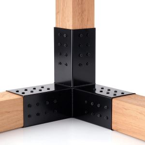 Quality Post Wood 3-way Corner Bracket Custom Pergola Corner Brackets with Single-side Bracket for sale