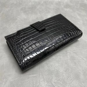 Authentic Crocodile Skin Businessmen Large Bifold Wallet Clutch Purse Exotic