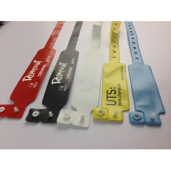 PVC RFID NFC Tag Wristband One Time Custom Hospital Tag Bracelets