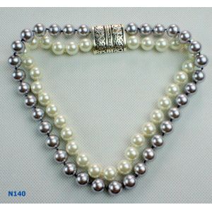 Quality Silver Color Custom Fashion Jewelry Beaded Pearl Necklace for Anniversary for sale