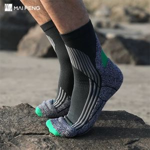 Cushion Padded Custom Cycling Socks Breathable Crew Bike Riding Socks