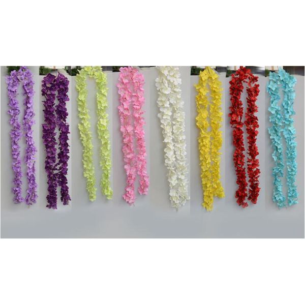 UVG 2m long romantic classic silk flowers artificial wisteria garland for wedding decor