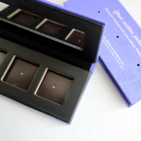 Buy 3 Pans Makeup Empty Magnetic Palette UV Finished With Holes at wholesale prices