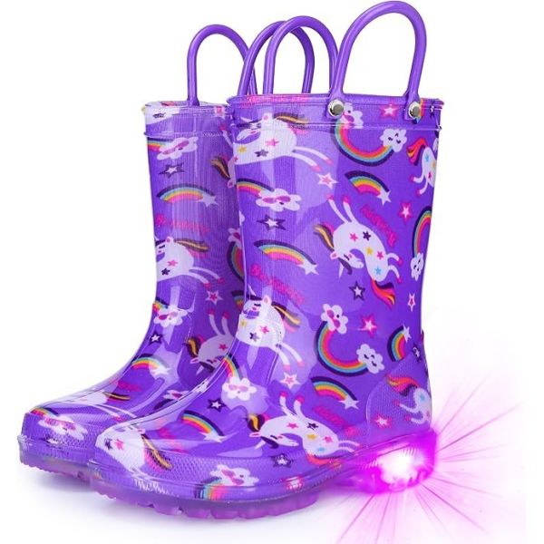 3-10 Years Old Kids Light Up Rain Boots CE Certified For Outdoor Activities