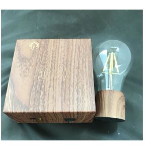 wooden base wireless recharging magnetic floating levitation lamp light bulb