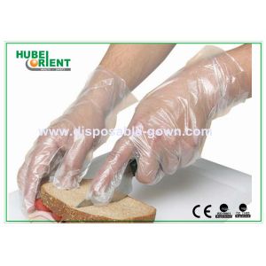China High Density Disposable Short Clear Plastic Gloves With CE / ISO on sale