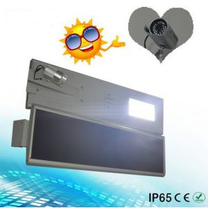 Quality 30W 30W integrated solar street light including camera LiFePo4 battery for sale