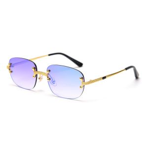 Metal Square Frameless Sunglasses UV400 Punk Personality Street Photography